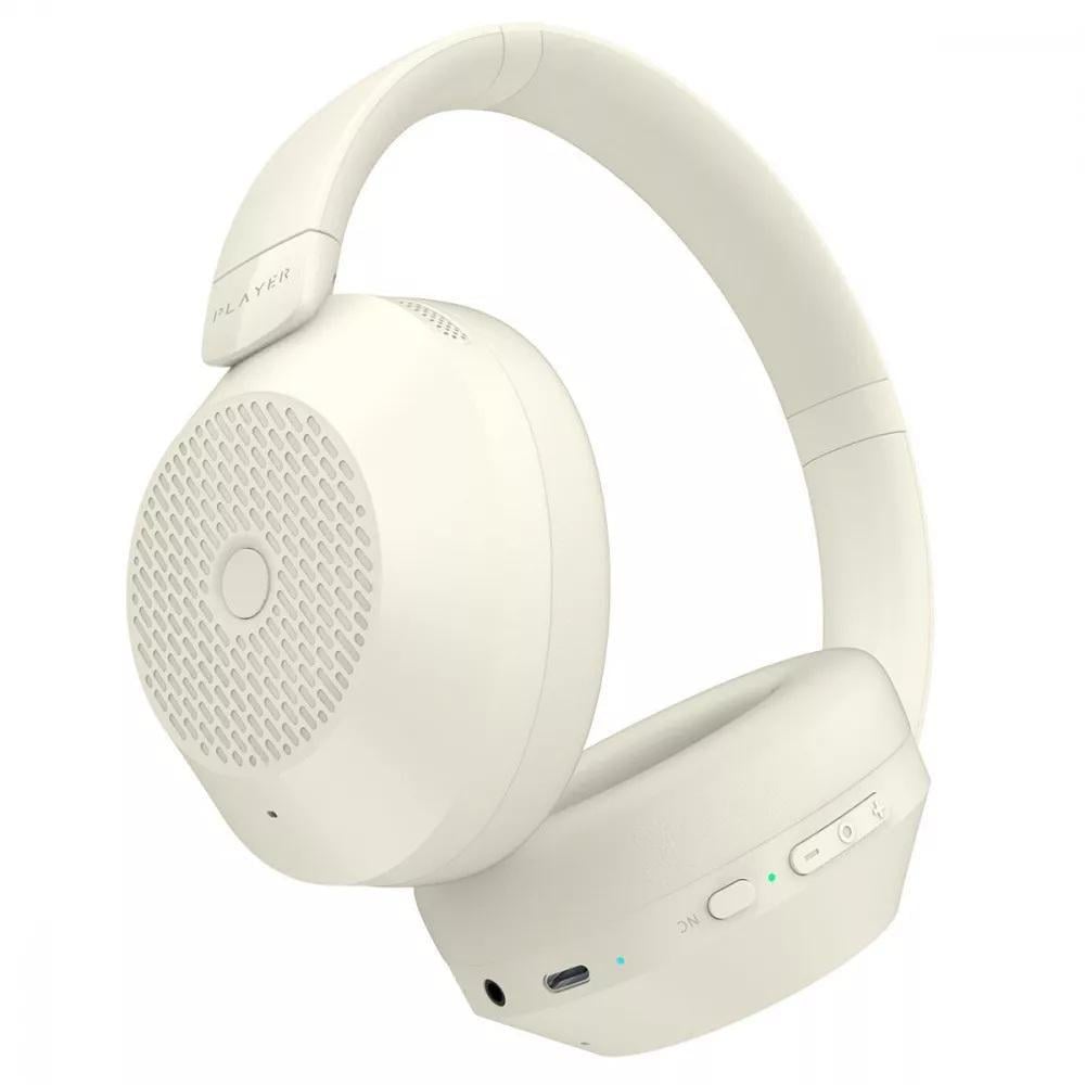 Наушники Proove HPPY00010007 Player беспроводные с активным шумоподавлением Bluetooth 5.3 Type-C 55 часов работы Бежевый (621197)