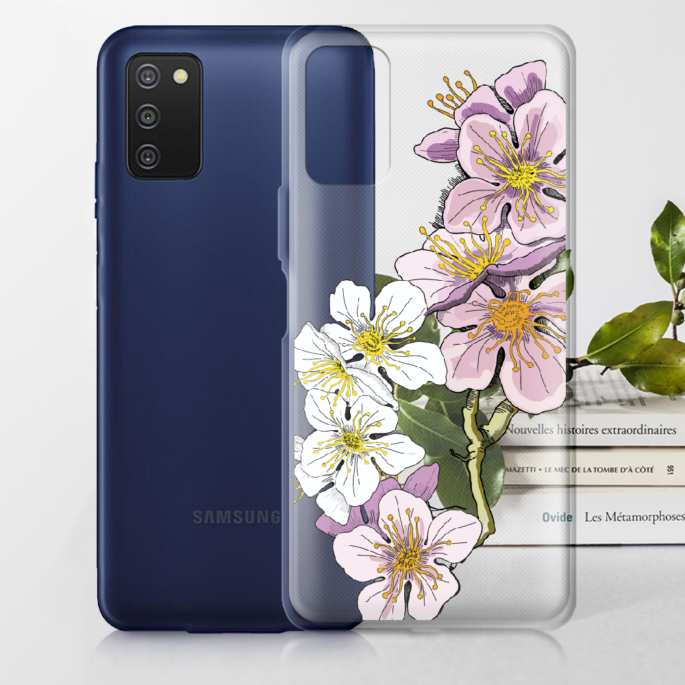 Чехол BoxFace Samsung Galaxy A03s (A037) Cherry Blossom Прозрачный силикон (43255-cc4-43255) - фото 2