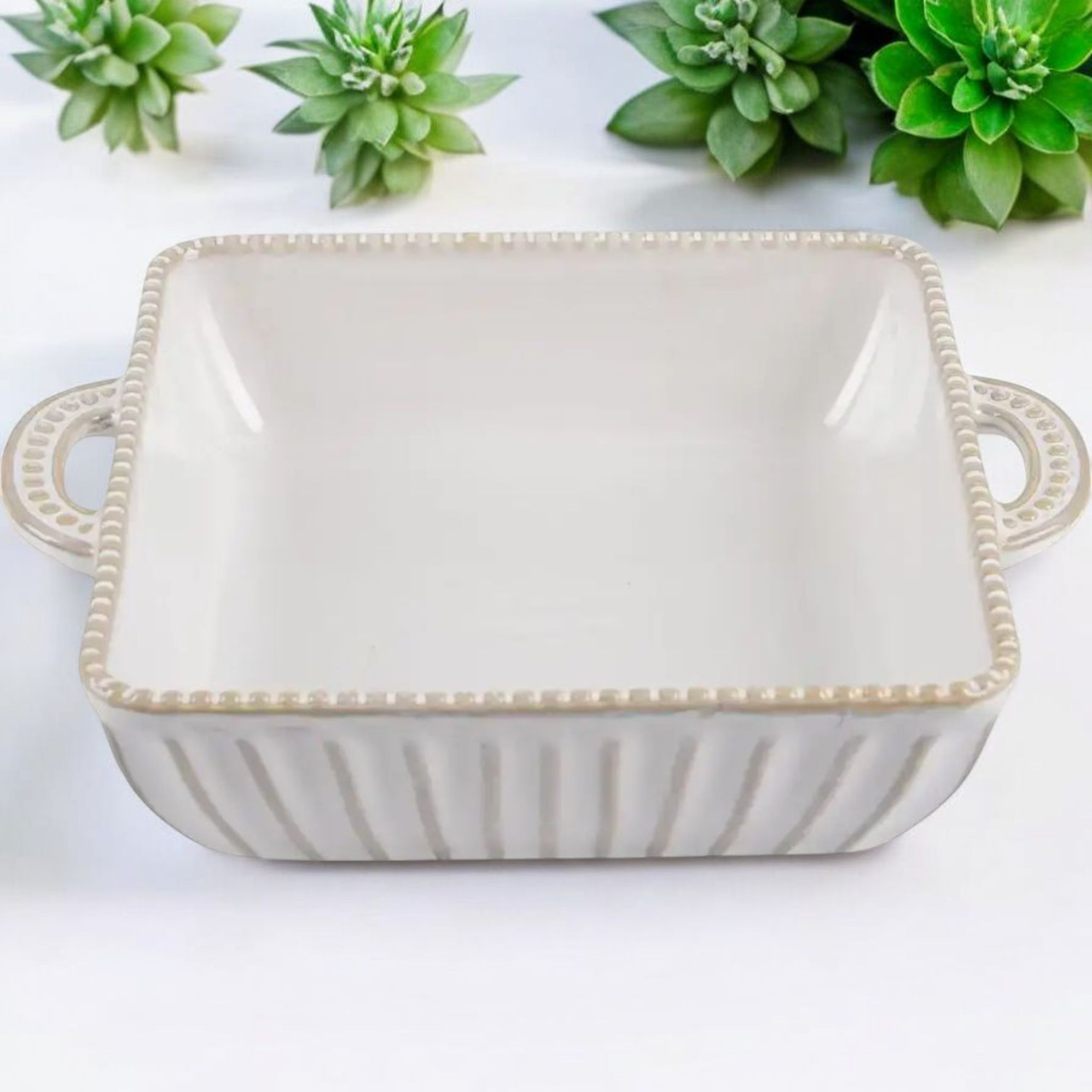 Форма для запекания Limited Edition Allegra GJH011-21-2-129 квадратная с ручками 210х165х50 мм Biege (2567549684) - фото 2