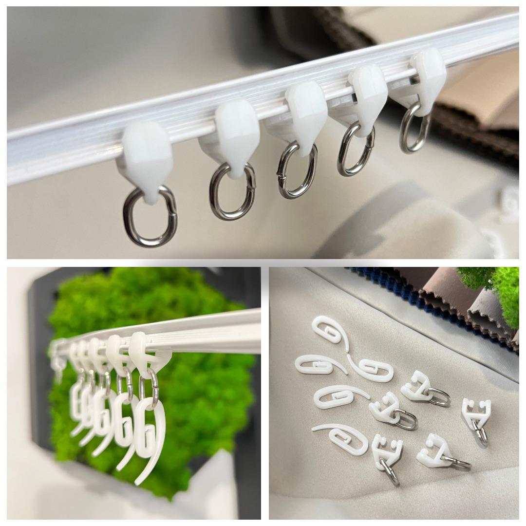 Бігунки Quadrum Мікро для профільних карнизів 50 шт. Білий - фото 4