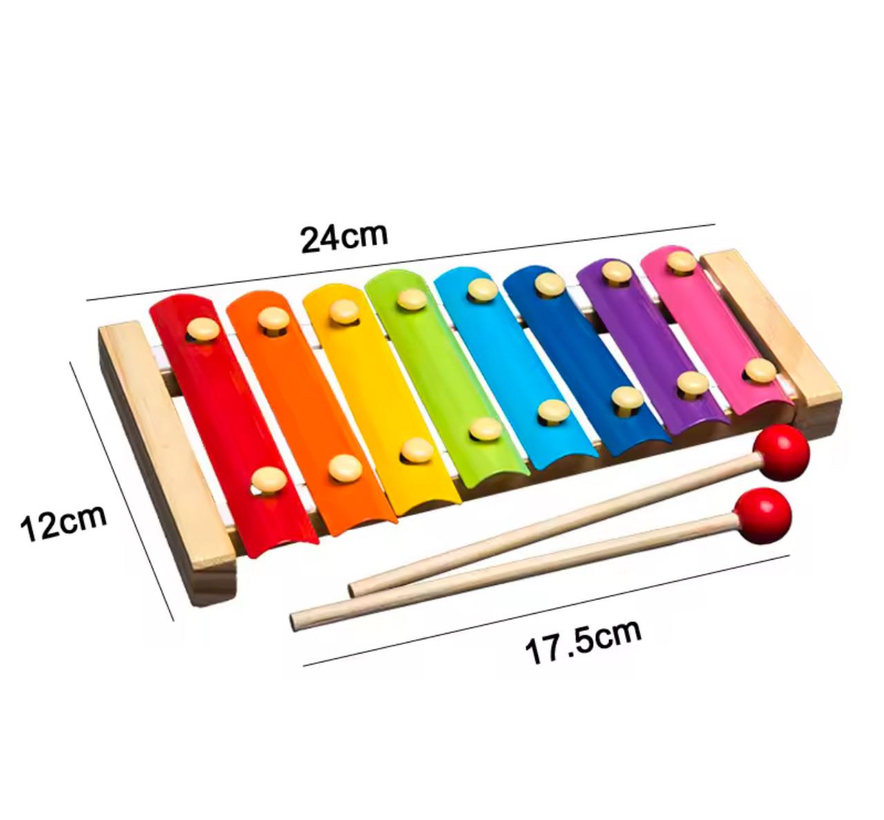 Дитячий ксилофон 8 нот Райдужна мелодія із паличками дерев'яний (53) - фото 2 Дитячий ксилофон 8 нот Райдужна мелодія із паличками дерев'яний (53) - фото 2