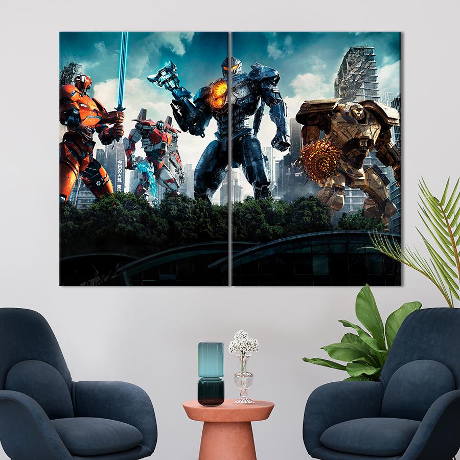 Настенний декор Гигантские роботы Тихоокеанский рубеж 71x51 см (A79-2)