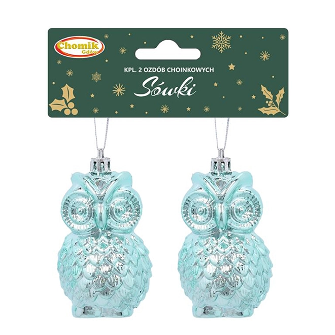 Набор новогодних подвесок Сова 8,5 см 2 шт. (43245)