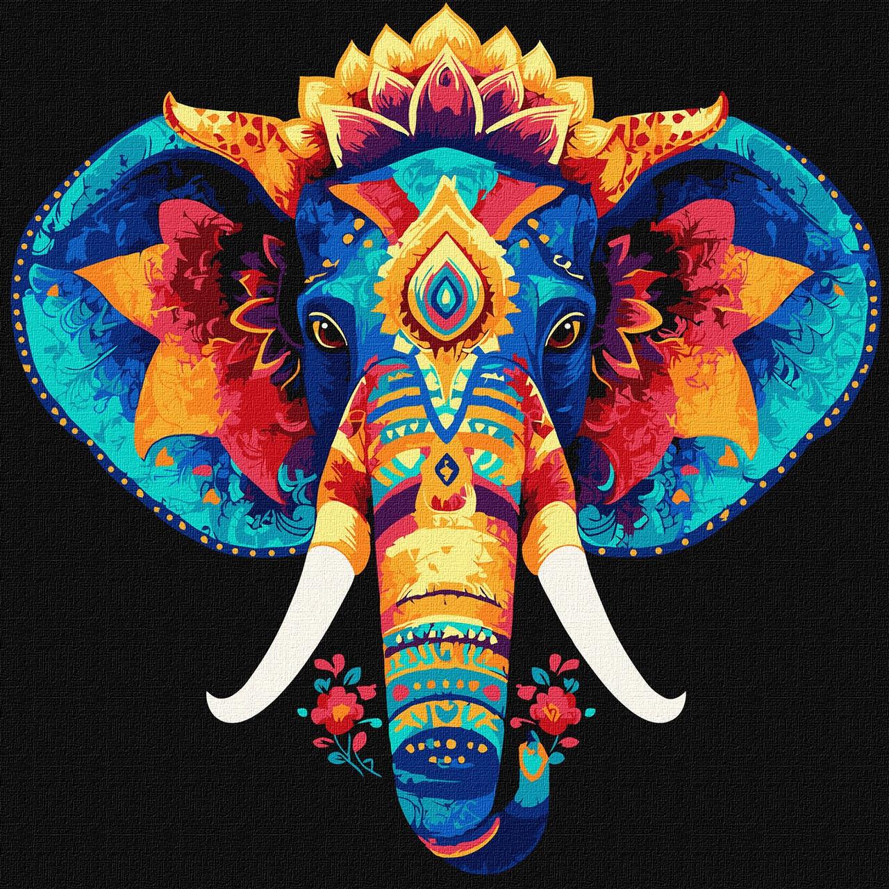 Картина по номерам Ideyka Загадочный слон 30х30 см (2824290440)