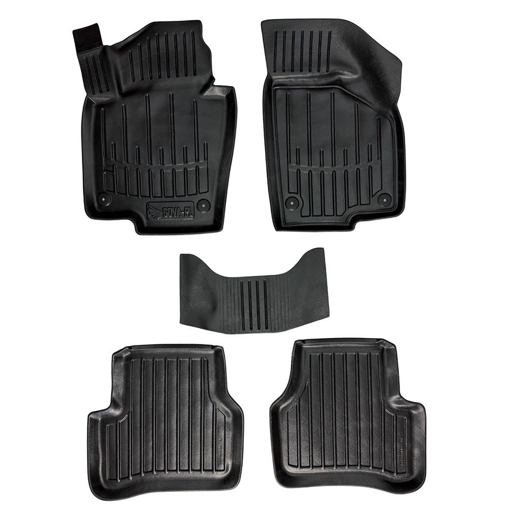 Коврики в салон SOVA-PL для Volkswagen Passat B7 2010-2014 резиновые 5 шт. Черный (28800611)