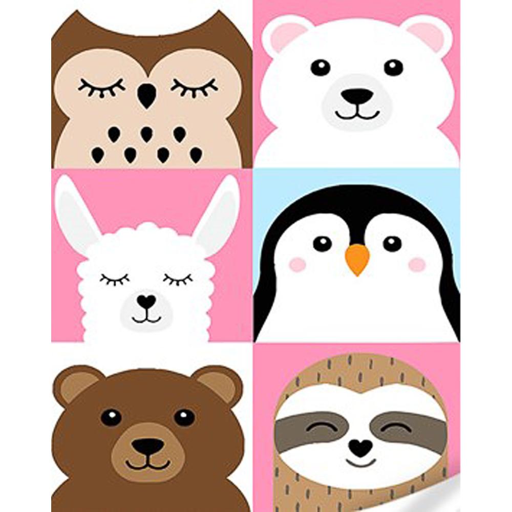 Картина по номерам Strateg Премиум Шесть животных с лаком и уровнем 30x40 см (Str-SS1078)