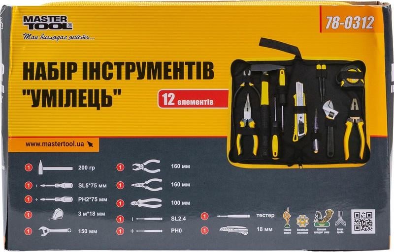 Набор инструмента MasterTool Умелец 12 элементов (78-0312) - фото 2