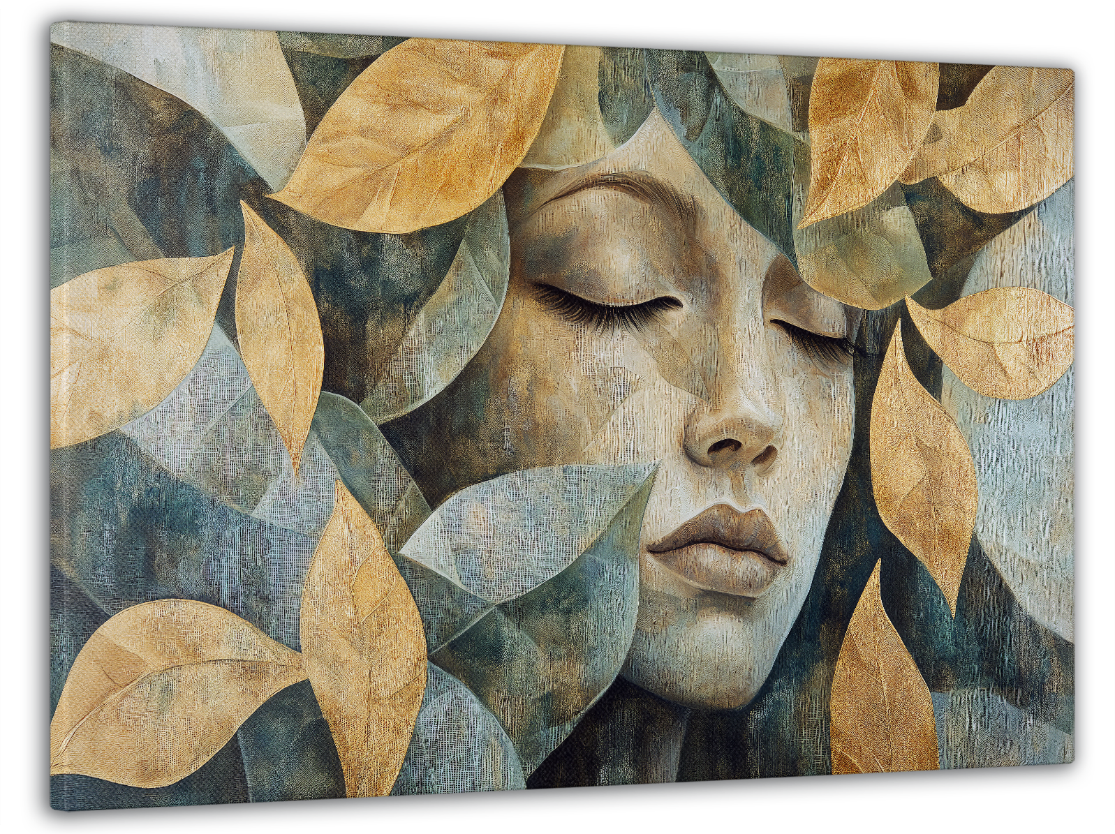 Картина на полотні Mako дівчина з листям 60x100 см (MK10607)