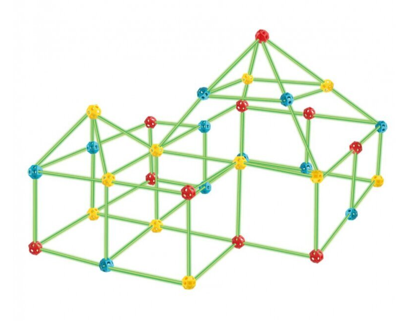 Конструктор-намет дитячий Kruzzel розвиваючий солом'яні блоки 100 шт.