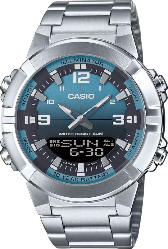 Часы мужские Casio AMW-870DA-2A2 мировое время синий циферблат Часы мужские Casio AMW-870DA-2A2 мировое время синий циферблат