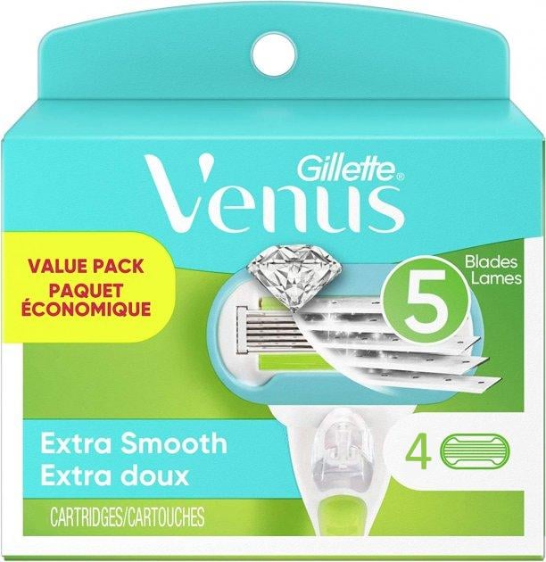 Картриджі змінні для гоління жіночі Gillette Venus 5 лез Extra Smooth касети 4 шт. (8056791)