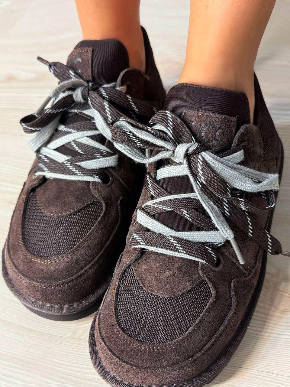 Кроссовки женские Hengji 1517-6 замшевые с двойной шнуровкой угги р. 38 24,5 см Коричневый Кроссовки женские Hengji 1517-6 замшевые с двойной шнуровкой угги р. 38 24,5 см Коричневый