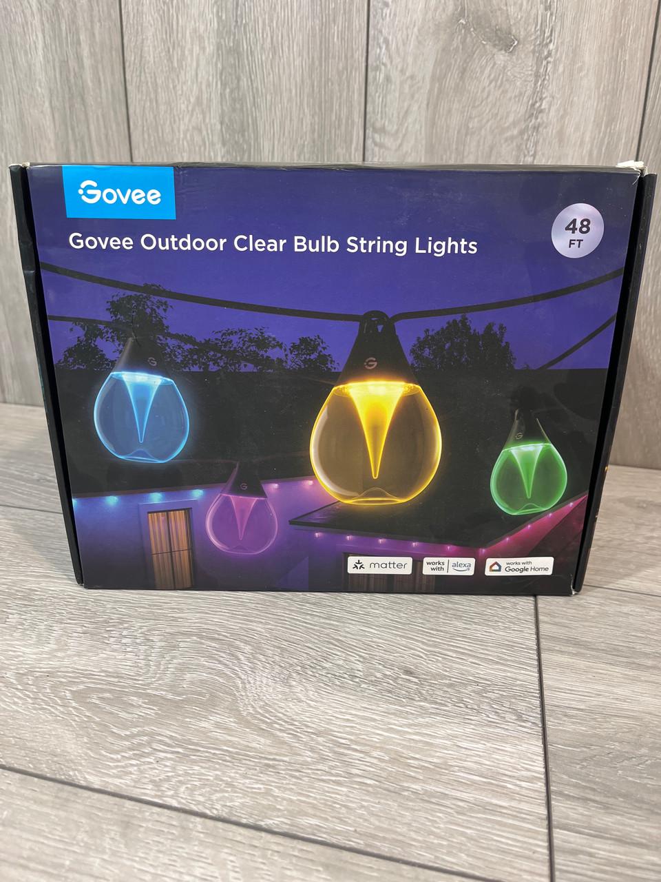 Гирлянда Govee Outdoor Clear Bulb String Lights 48 ft RGBWIC с 15 диммированными лампами IP67 - фото 9