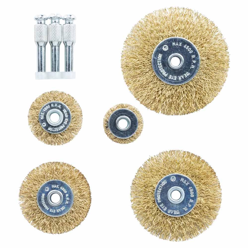 Набор щеток проволочных Grad Ø 25/38/50/65/75 мм хвостовик Ø 6 мм (9029025)