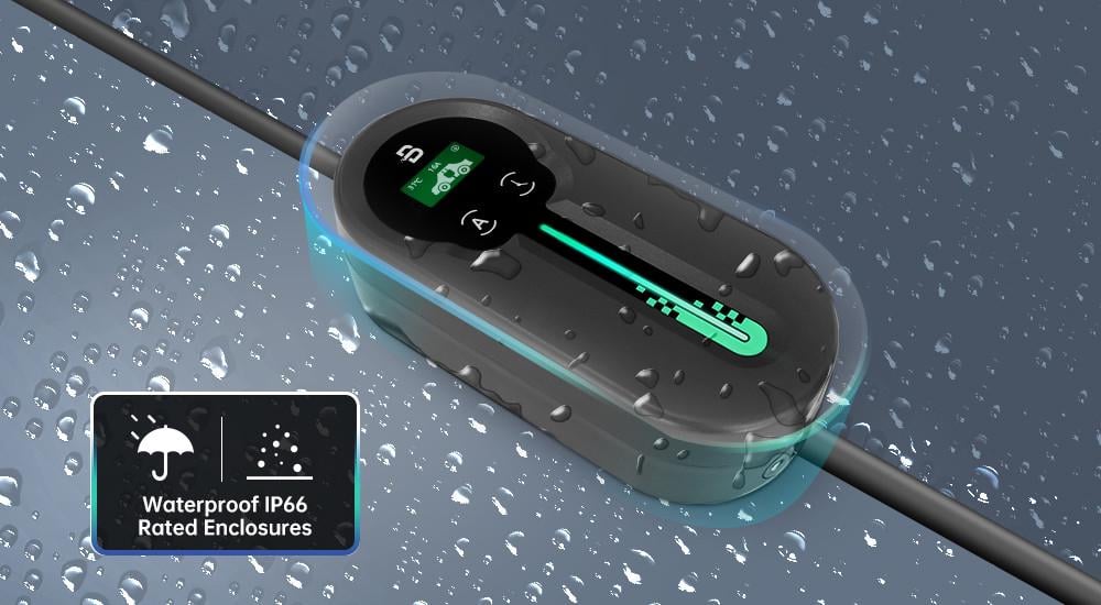 Зарядное устройство для электромобиля 3,7 кВт 16А OLED экран Type1 (J1772) - фото 2 Зарядное устройство для электромобиля 3,7 кВт 16А OLED экран Type1 (J1772) - фото 2