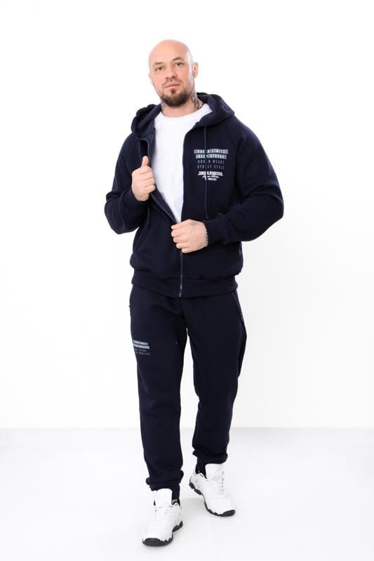 Костюм теплий чоловічий Zip-худі та штани з написом Носи Своє р. 60 Синій (8092-025-33) - фото 4