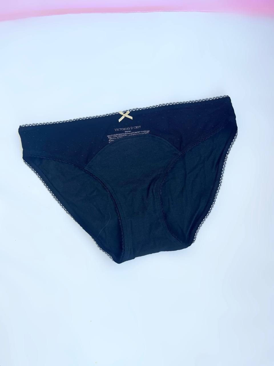 Труси Victoria's Secret Stretch Cotton Bikini Panty S Чорний (27304398)