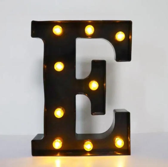 Літера з підсвіткою E об'ємна маленька 22x16 см Чорний (Ч1245) Літера з підсвіткою E об'ємна маленька 22x16 см Чорний (Ч1245)