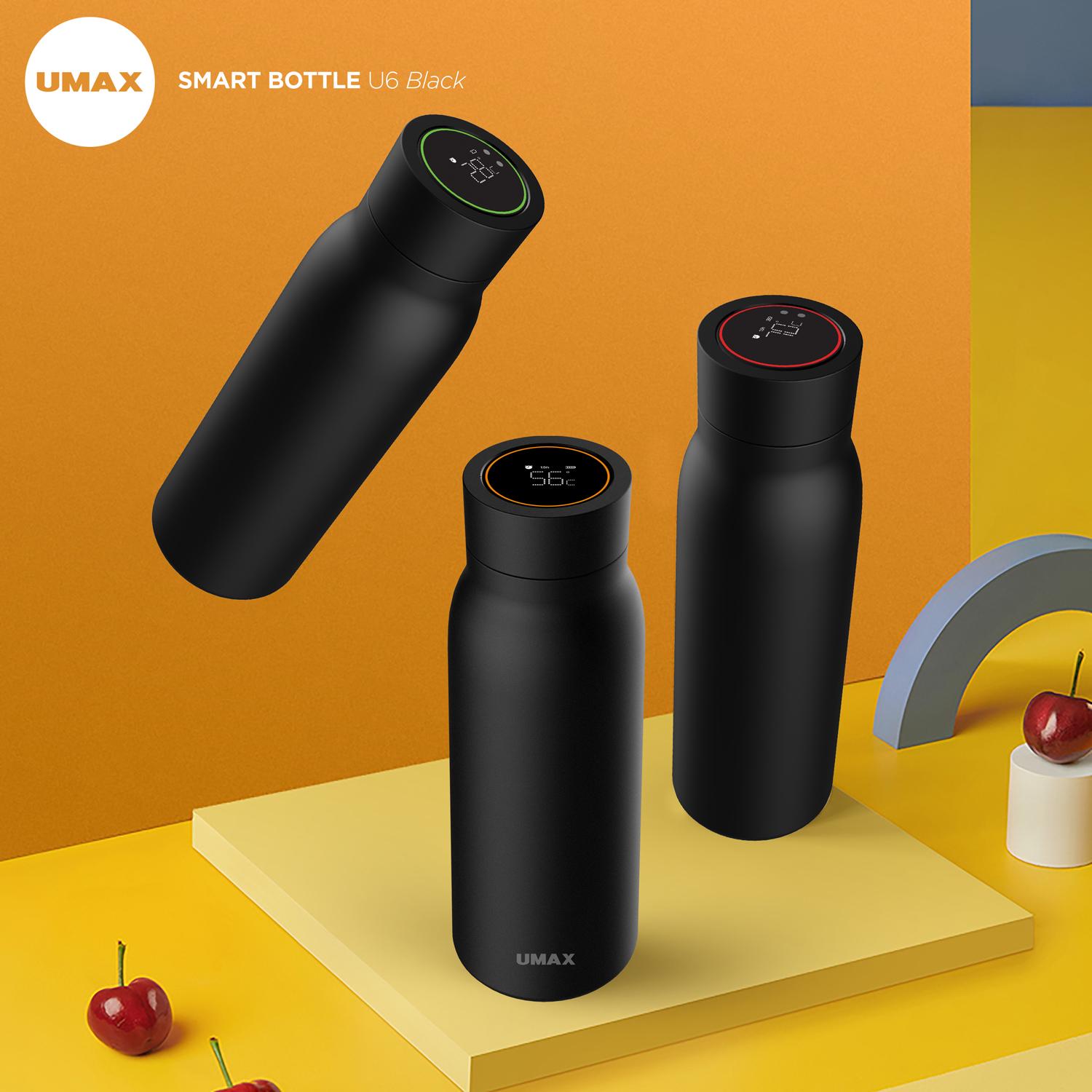 Умный термос Umax Smart Bottle U5 600 мл с индикатором температуры/сенсорным экраном/сообщением режима питья Черный - фото 8 Умный термос Umax Smart Bottle U5 600 мл с индикатором температуры/сенсорным экраном/сообщением режима питья Черный - фото 8