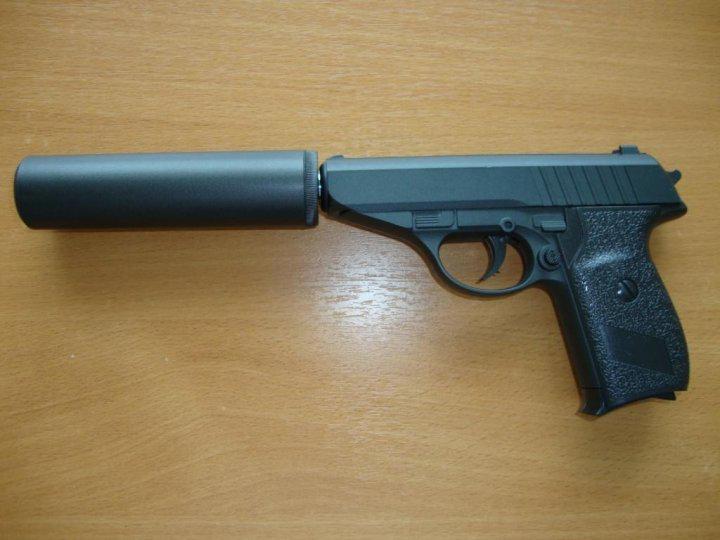 Дитячий пістолет страйкбольний з глушником Walther PPS Galaxy G3 метал/пластик Чорний - фото 7