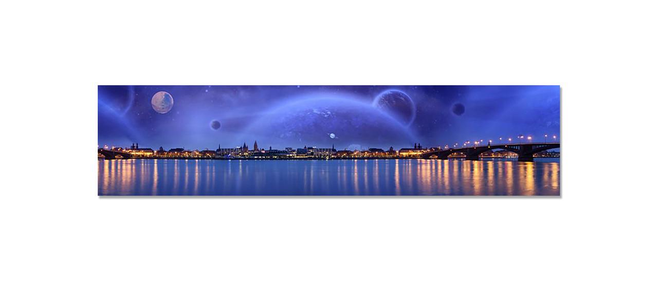 Наклейка виниловая на кухню Zatarga Ночной город у воды 600х2500 мм (1283915271)