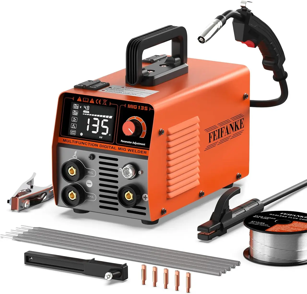 Зварювальний напівавтомат FEIFANKE MIG135 135A 220V 3в1 MIG ARC Lift TIG інвертор IGBT