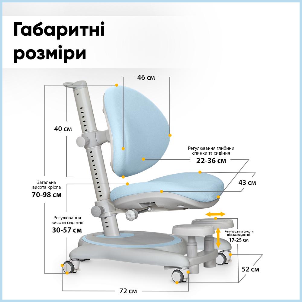 Кресло детское Mealux Ortoback Base Голубой (Y-508 KBL Base) - фото 3