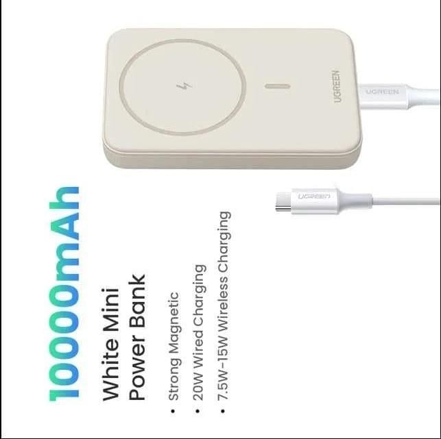 Повербанк магнітний Magsafe Ugreen PB561 10000 mAh 20 Вт з бездротовою зарядкою для iPhone Бежевий (26389505) - фото 3 Повербанк магнітний Magsafe Ugreen PB561 10000 mAh 20 Вт з бездротовою зарядкою для iPhone Бежевий (26389505) - фото 3