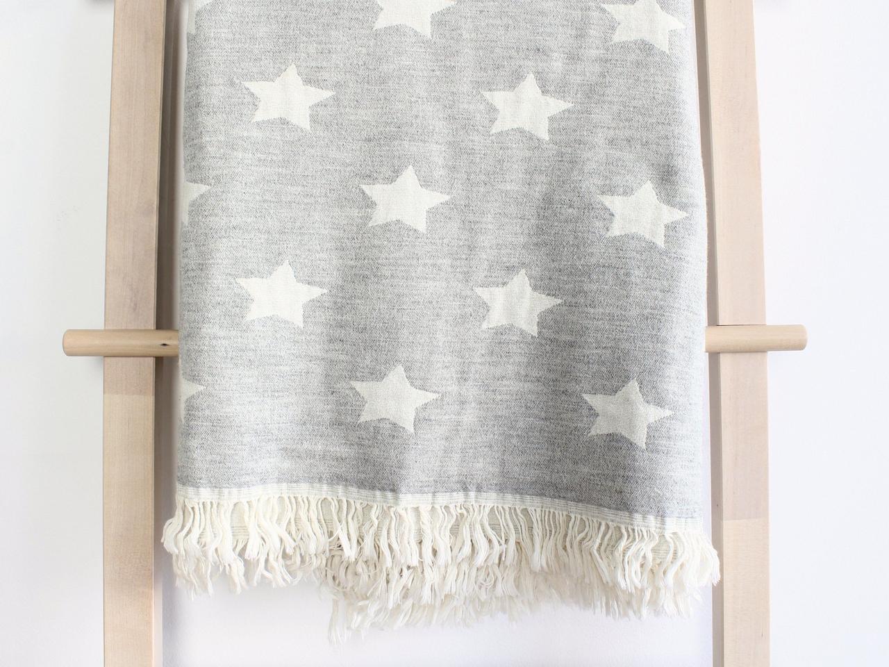 Плед-накидка Barine Wool Star Throw Grey 135х170 Сірий (svt-2000022275774) - фото 3