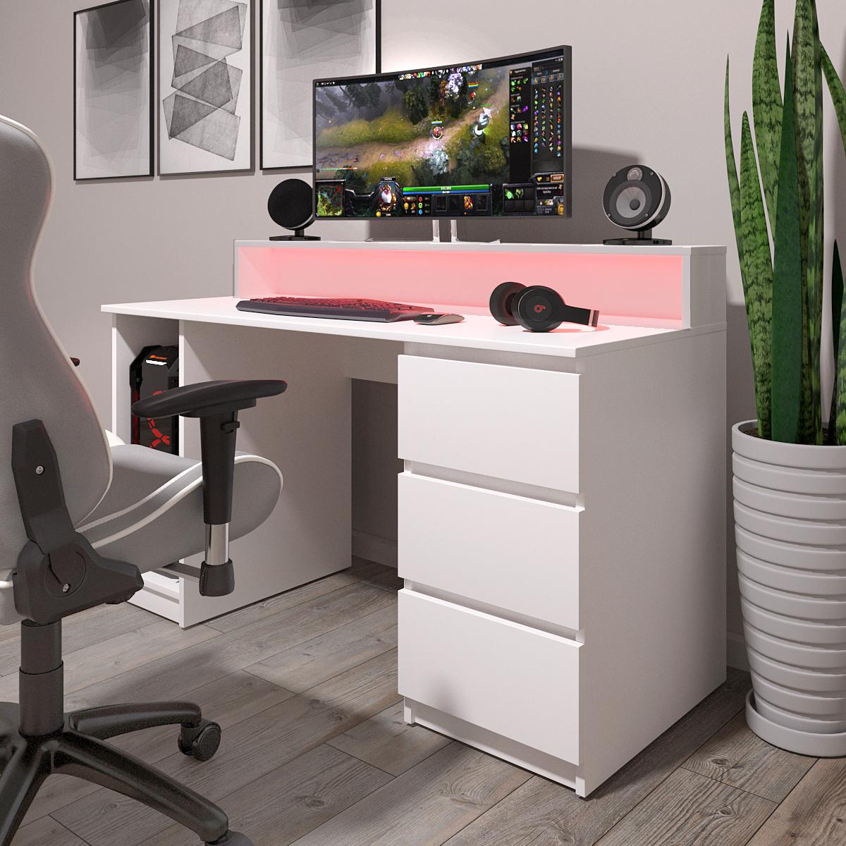 Компьютерный стол Mebellini Геймер 1200x600x750/900 мм Белый (арт.SKEP1000-209) Компьютерный стол Mebellini Геймер 1200x600x750/900 мм Белый (арт.SKEP1000-209)