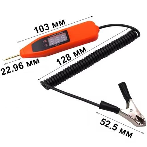 Ручка-тестер автомобильного аккумулятора и цепей 5-32V с ЖК-дисплеем Orange (927083) - фото 6 Ручка-тестер автомобильного аккумулятора и цепей 5-32V с ЖК-дисплеем Orange (927083) - фото 6