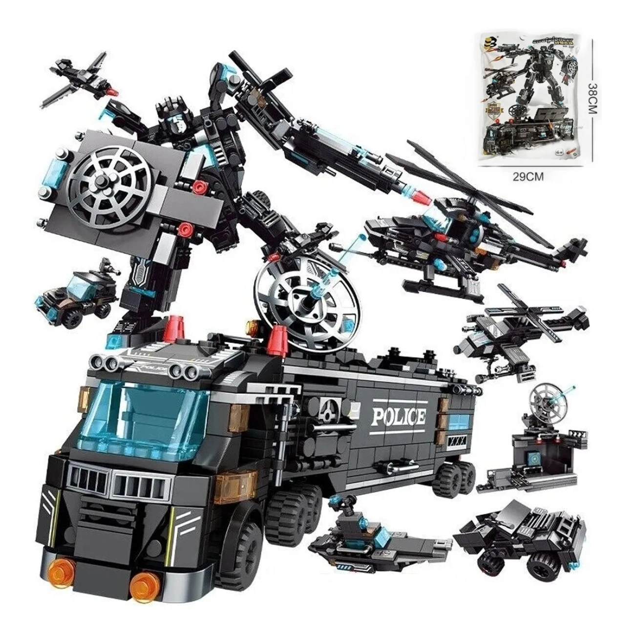 Робот полицейский механический с функциональными деталями и фигурками 903 шт. (29516144) - фото 3 Робот полицейский механический с функциональными деталями и фигурками 903 шт. (29516144) - фото 3