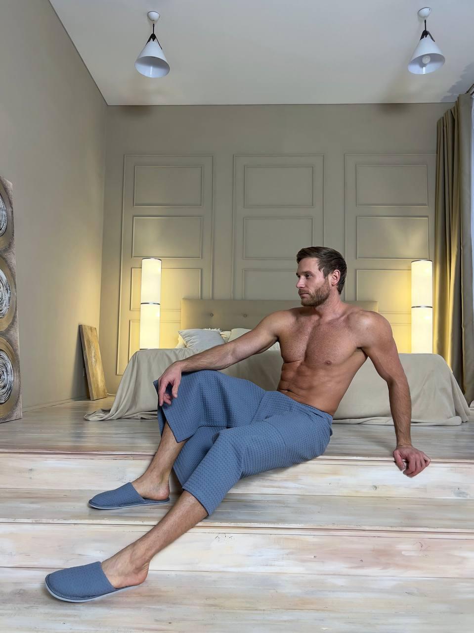 Подарочный набор для бани мужской COSY вафельный килт/полотенце/тапки XL Маренго (703Cb211S801) - фото 7