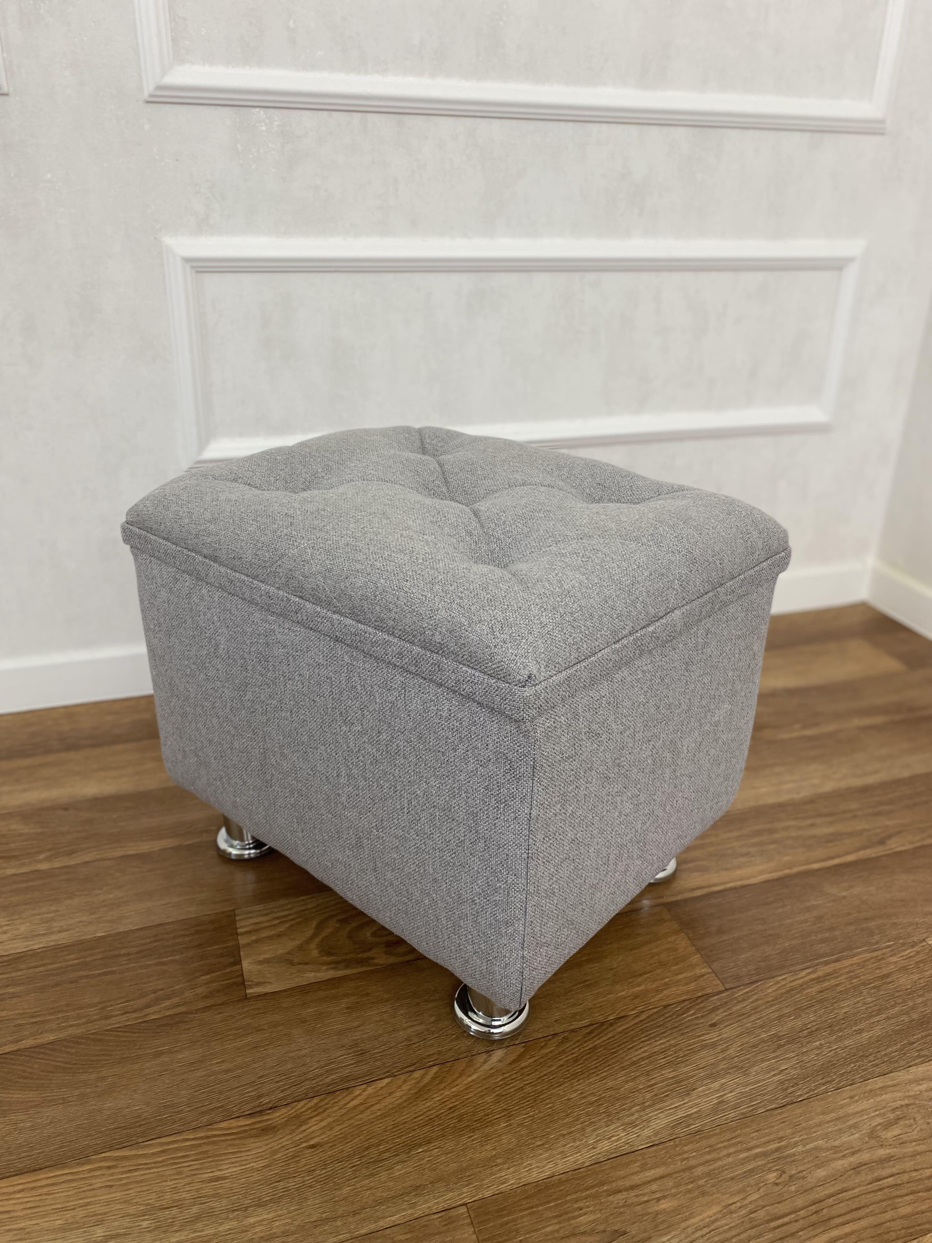 Пуф-банкетка Worker м'який круглий 50x40x45 см Сірий - фото 2 Пуф-банкетка Worker м'який круглий 50x40x45 см Сірий - фото 2