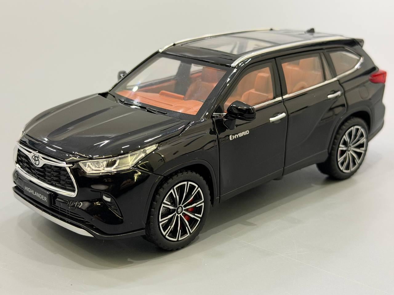 Машинка Toyota Highlander Авто Эксперт металлопластик 1:24 звук/свет/инерция Черный (1980-08)