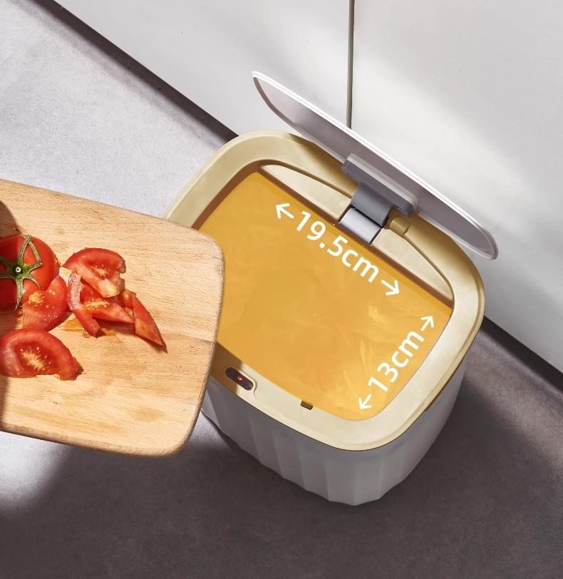 Відро для сміття сенсорне JAH Nordic прямокутне 12 л Біло-сірий - фото 5 Відро для сміття сенсорне JAH Nordic прямокутне 12 л Біло-сірий - фото 5