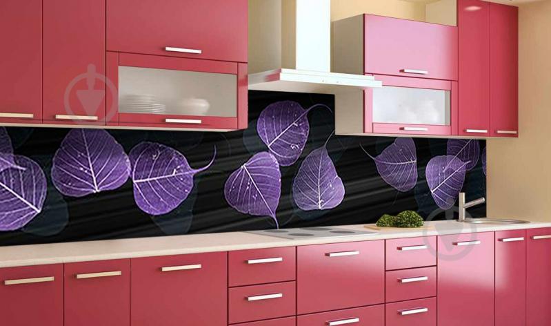 Наклейка виниловая кухонный фартук Zatarga "Фиолетовые Листья" 600х2500 мм Наклейка виниловая кухонный фартук Zatarga "Фиолетовые Листья" 600х2500 мм