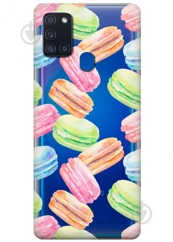 Силиконовый чехол iSwag для Samsung Galaxy A21s Французские печенья (KS2782)