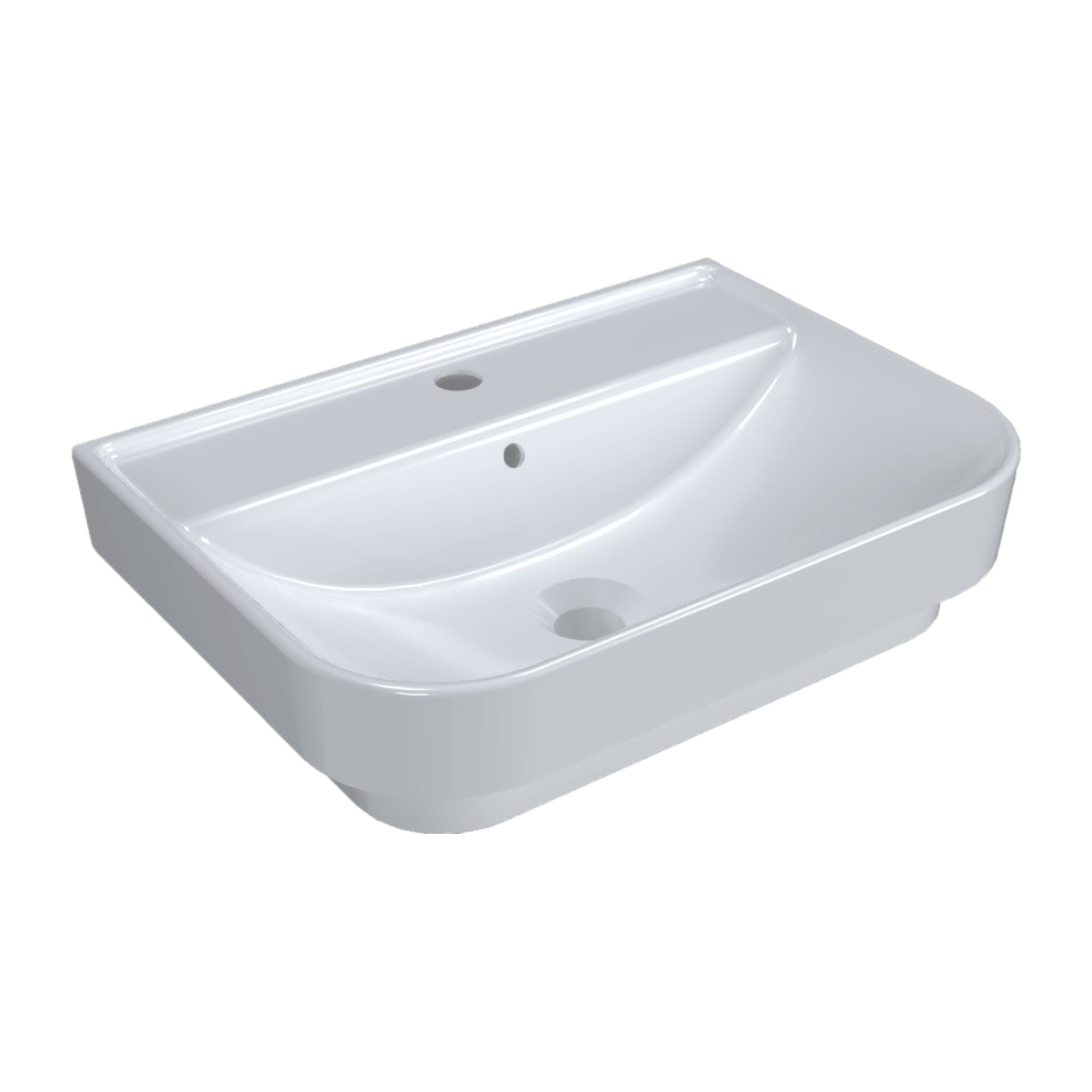 Умывальник накладной DiMARCO Flavio DM2L004WH с переливом санфаянс прямоугольный 540х395 мм Черный (ANT-96656)