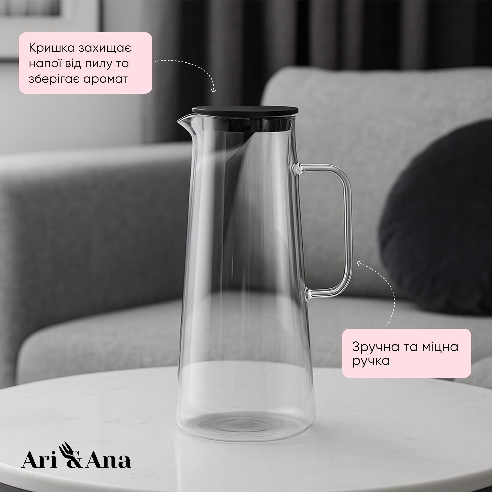 Кувшин стеклянный термостойкий с пластиковой крышкой боросиликатное стекло 1,8 л Прозрачный (30370843) - фото 3 Кувшин стеклянный термостойкий с пластиковой крышкой боросиликатное стекло 1,8 л Прозрачный (30370843) - фото 3