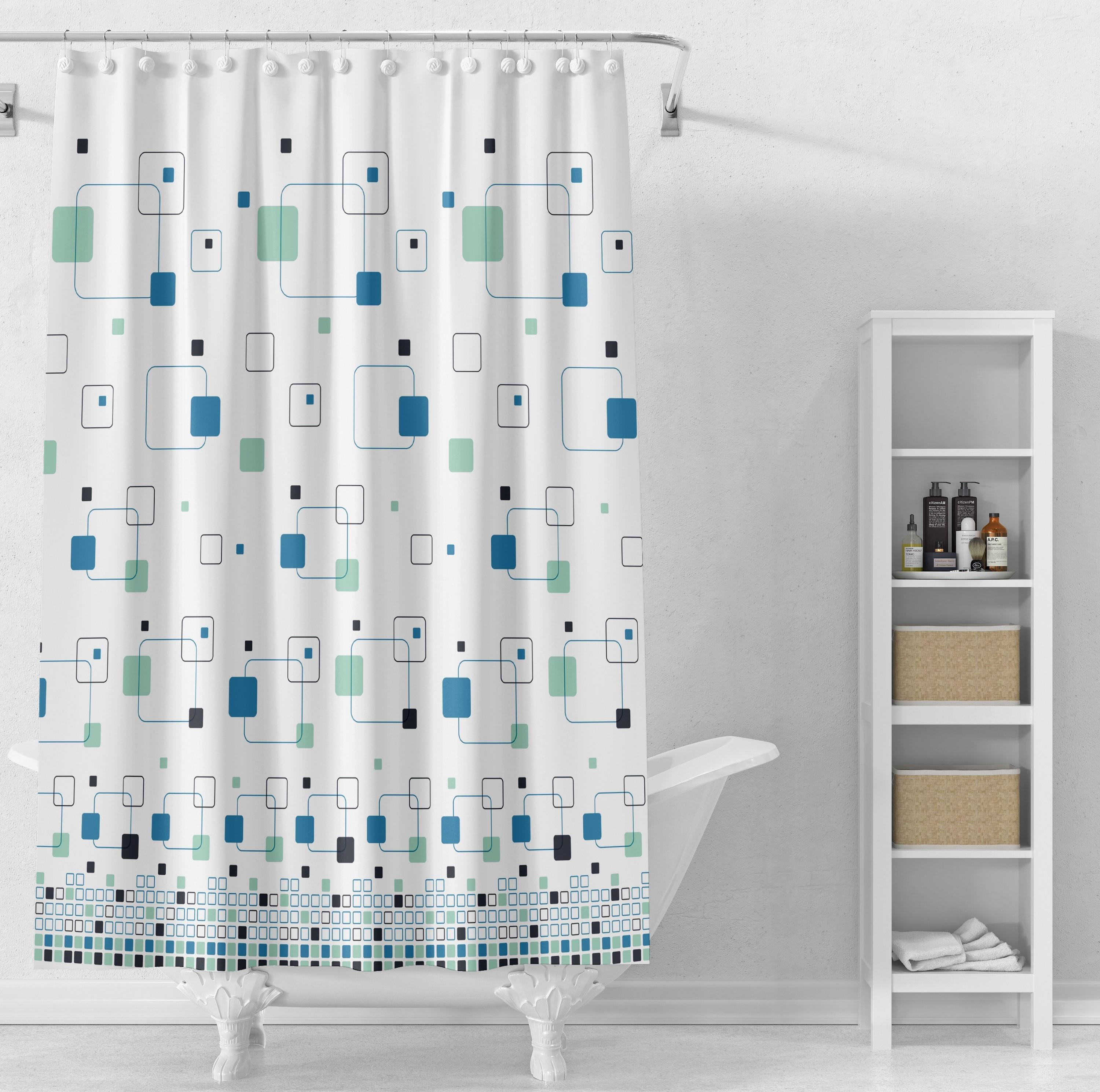 Шторка-занавеска для ванной Eco Fabric Геометрия PEVA 180x180 см (EF-1803-B) Шторка-занавеска для ванной Eco Fabric Геометрия PEVA 180x180 см (EF-1803-B)