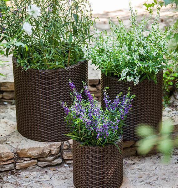 Набір горщиків з ротанга Keter Cylinder Planter Set Коричневий (ZCNT00012169) - фото 6