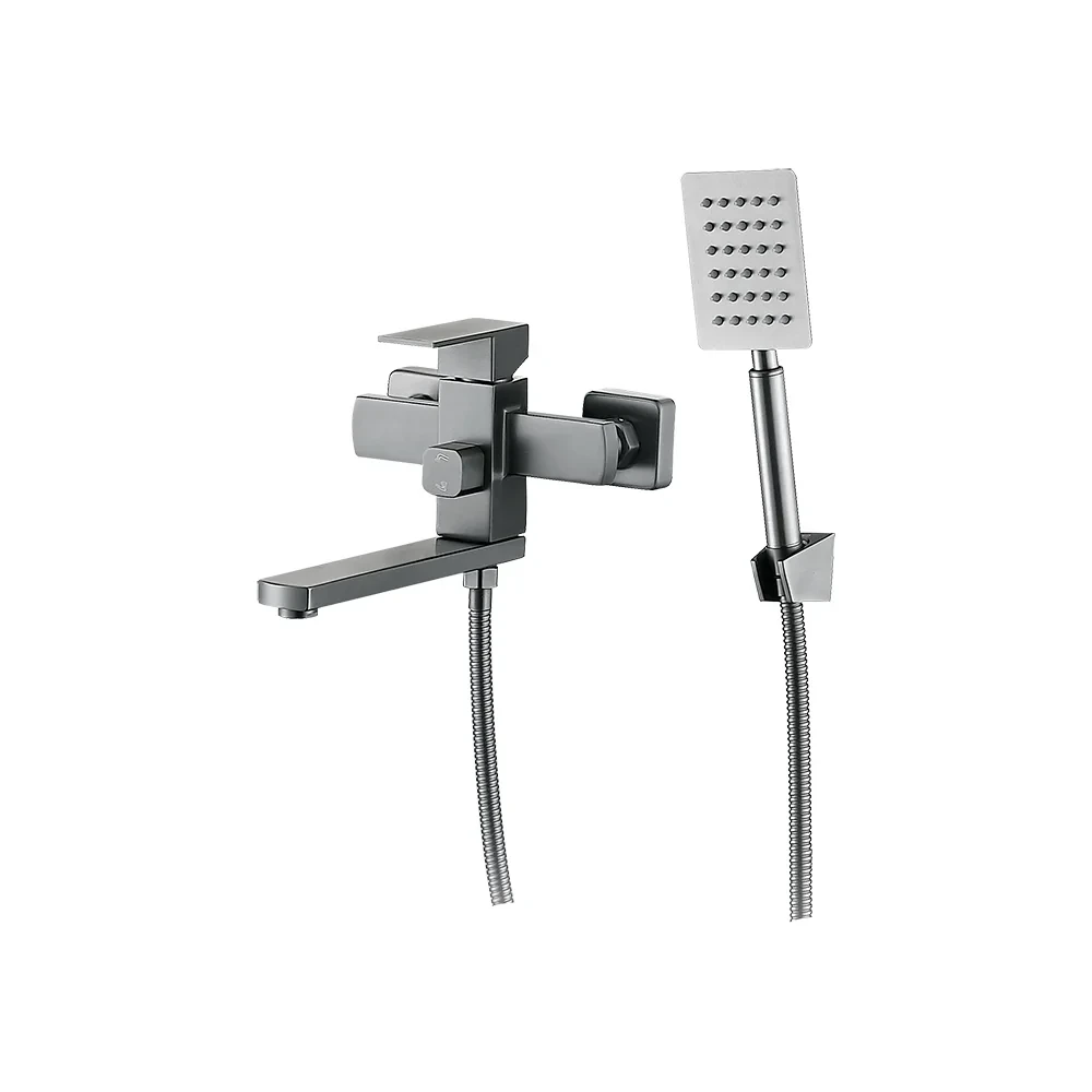 Смеситель для ванны Wezer PRO3-02-GUNGREY однорычажный d 35 мм нержавеющая сталь Графит (SQ-1046212)