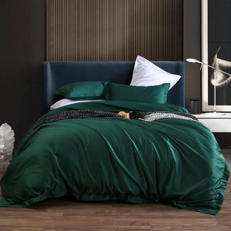 Постельное белье Meriset Premium сатин евро на резинке Royal green (550385-7)