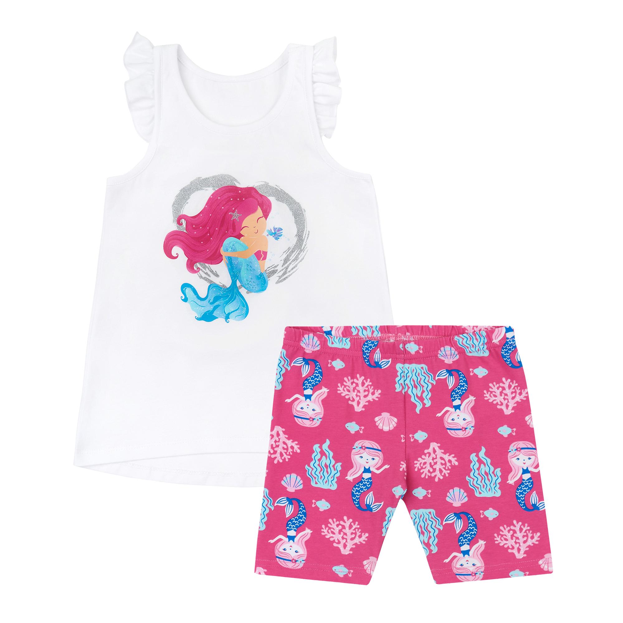 Майка и шорты ЛяЛя р. 122 Белый/Розовый (К3СК113)