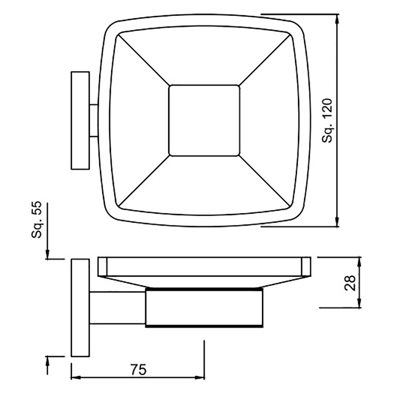 Мыльница Jaquar Kubix Prime с держателем (AKP-CHR-35731P) - фото 2