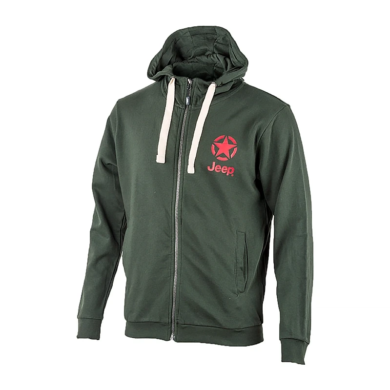 Толстовка мужская JEEP HOODED SWEATSHIRT FULL ZIP STAR&JEEP M Хаки (O102572-E848 M)