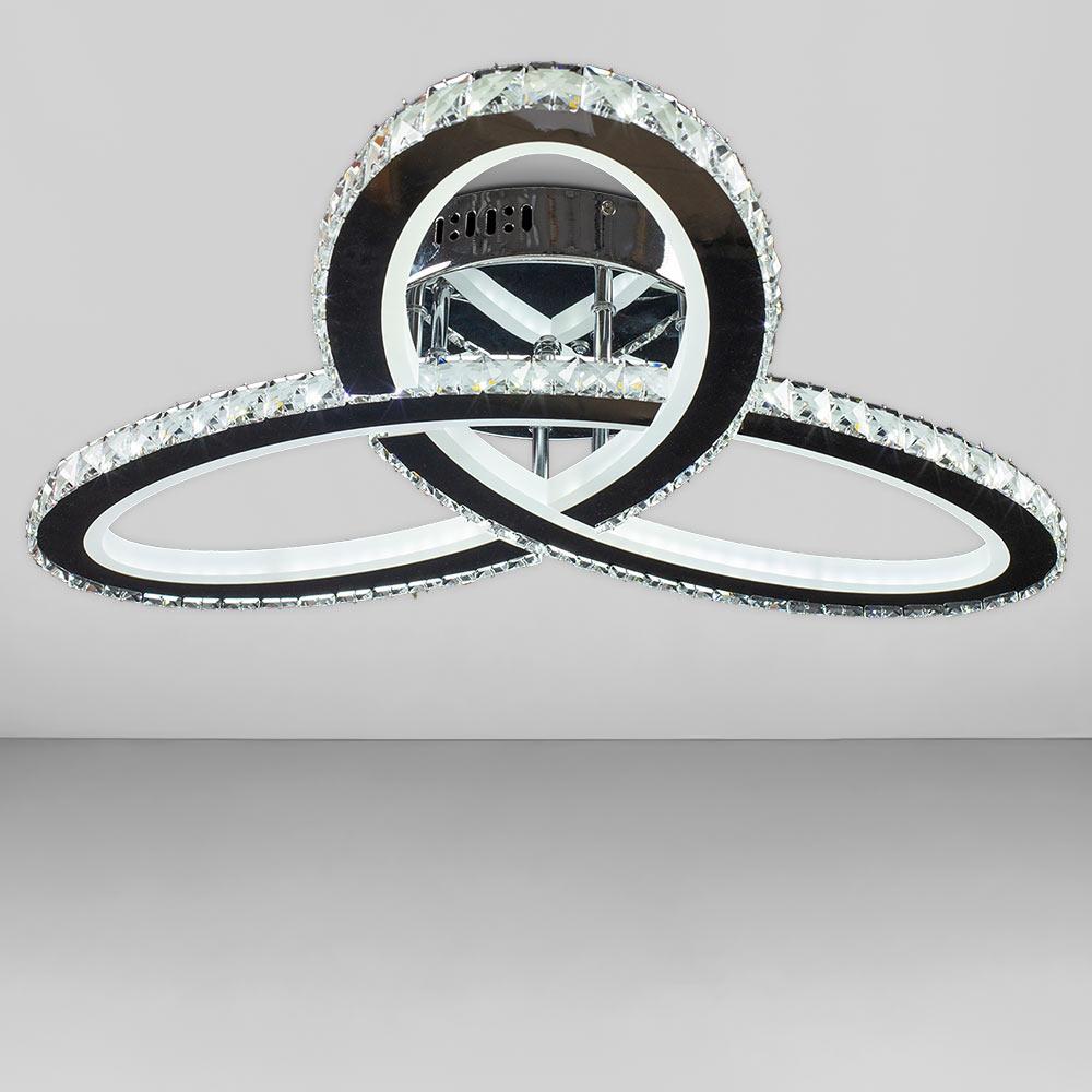 Люстра светодиодная Svet 120W с хрустальными плафонами 3000-6000К Хром (SY-7218/3 CR)