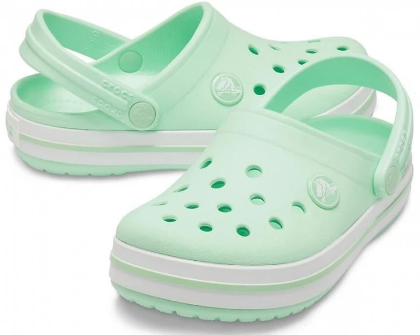 Шльопанці дитячі для дівчинки Crocs Crocband Clog Kids р. 27/28 Neo Mint (18583)