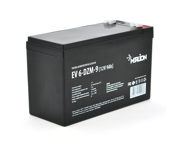 Аккумуляторная батарея Merlion AGM EV 6-DZM-9 12V 9 Ah F2 Black (EV 6-DZM-9)